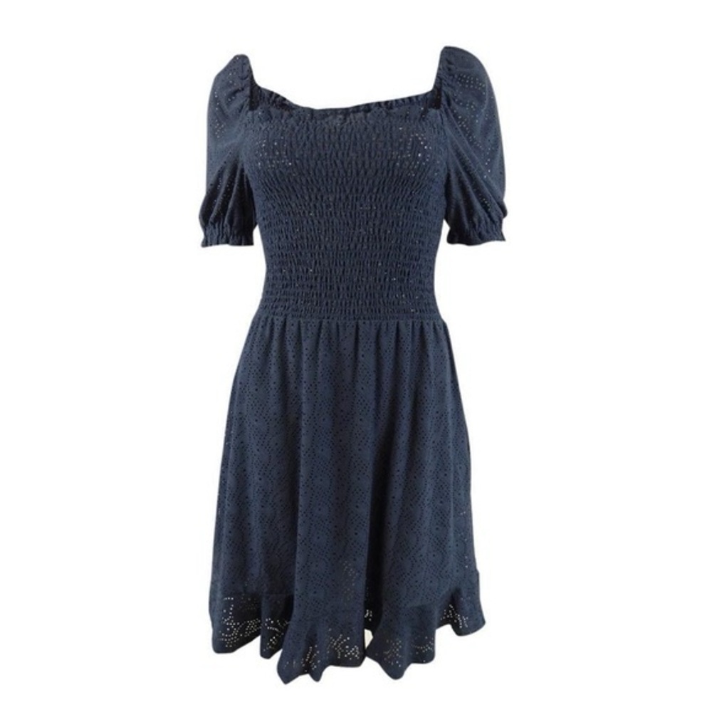 Michael MK Eyelet Smocked Peasant Dress Sz S